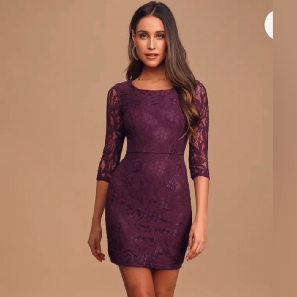Lulus All For You Dark Purple Bodycon Dress